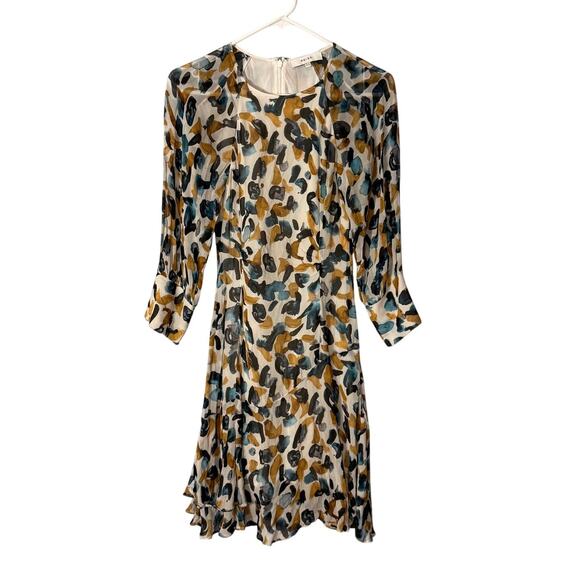 Reiss Molly Graphic Printed Chiffon Mini Dress Size 0 - Picture 1 of 8
